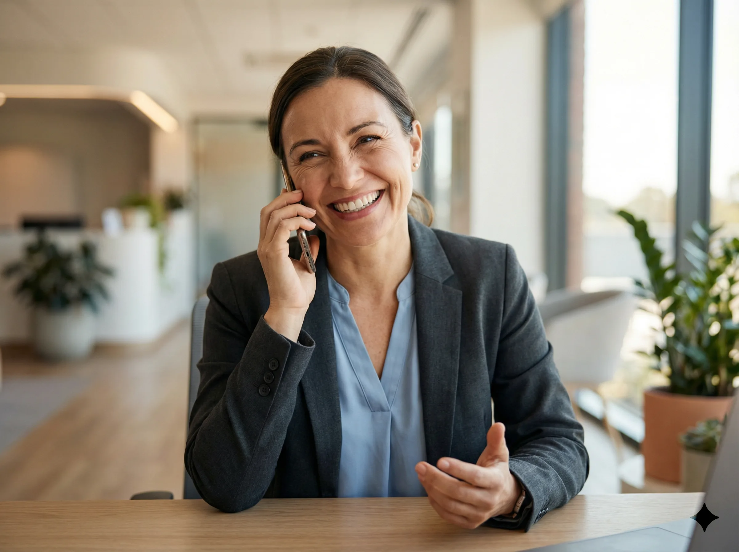 Sales coordinator responding to a remodeling lead at her desk