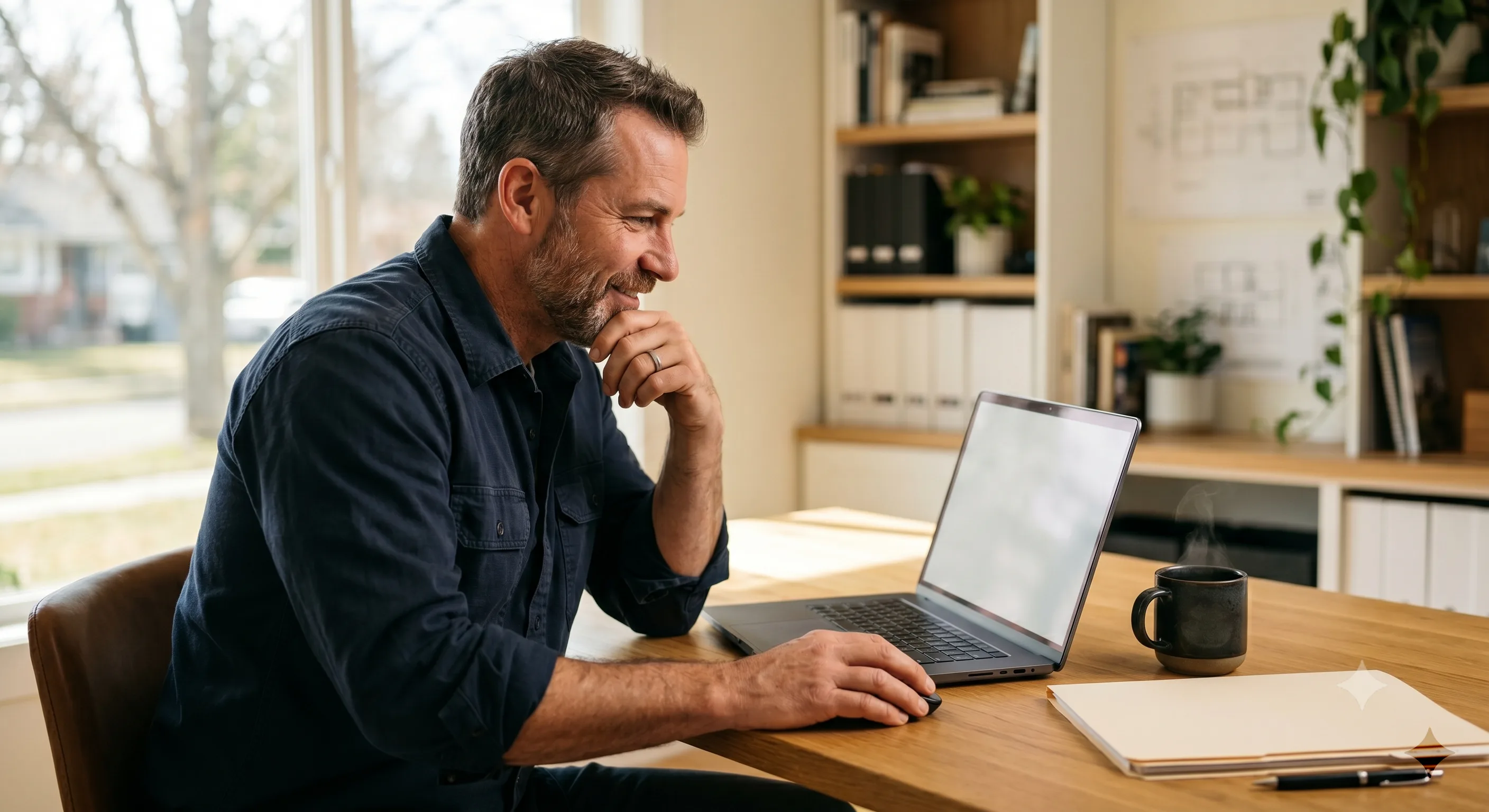 Contractor reviewing which Meta ad campaigns produced closed revenue on his laptop